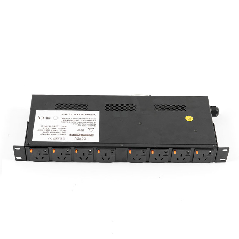 Horizontaler TCP/IP-Sensorschalter mit 8 Ausgängen, eco Smart Rack PDU, 1 HE