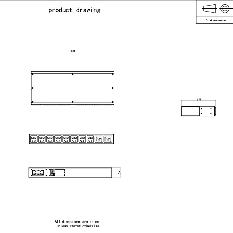 10-fach C20 vertikaler TCP/IP-Sensor Eco Smart Rack PDU 1U