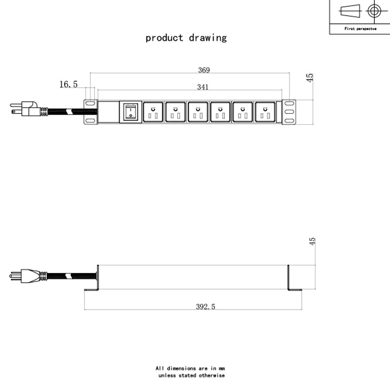 6-Wege US Horizontal Switched Rack PDU 1U