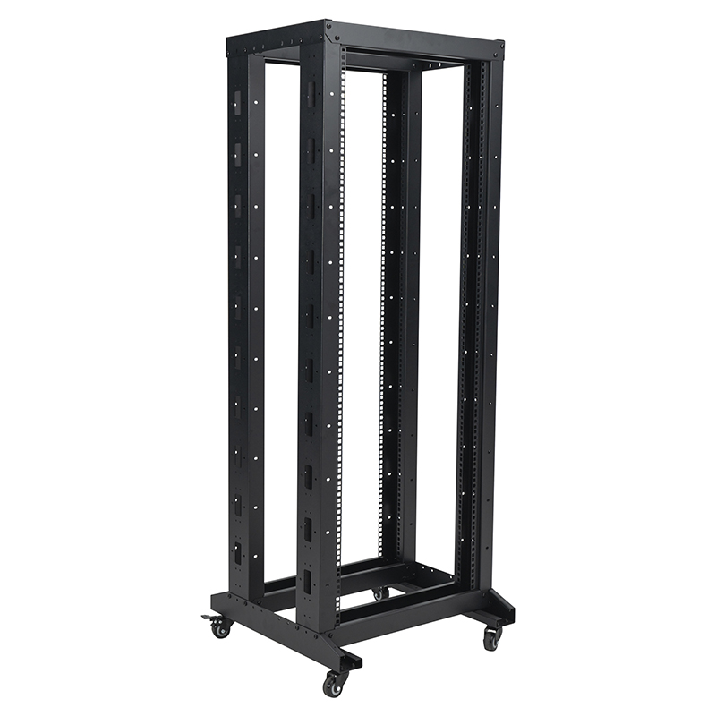 Verstellbares 4-Pfosten-Server-Rack, Schwarz, 18U-47U