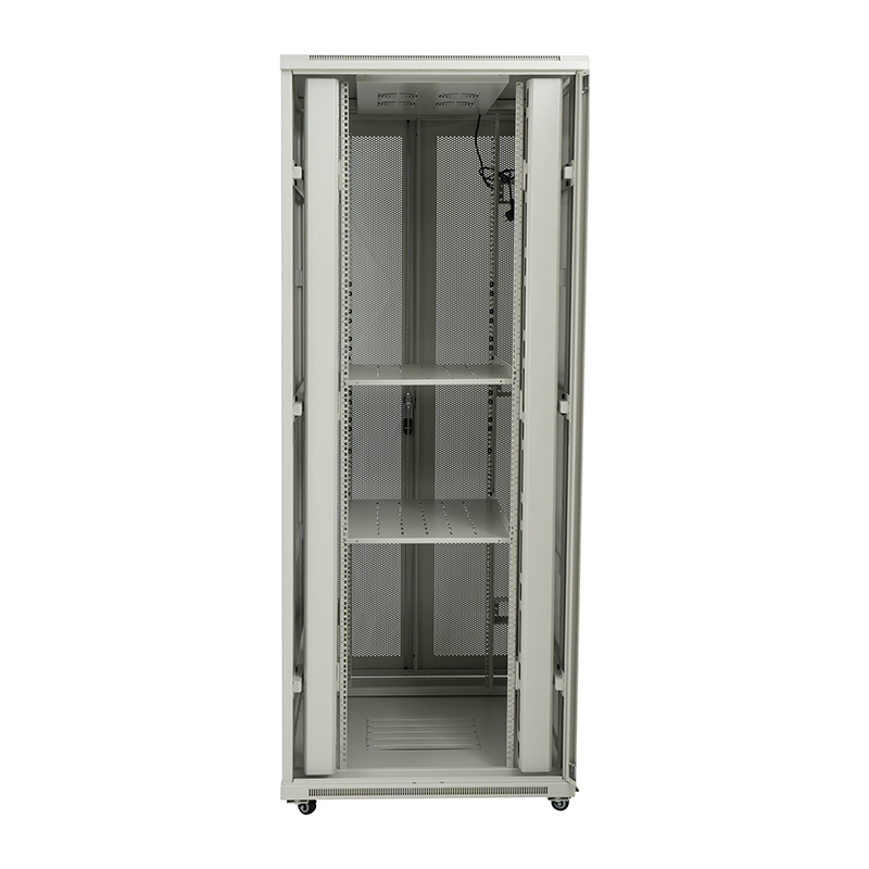 Server-Rack-Schrank vorne perforierte Einzeltür/Rückseite perforierte Doppeltür 18U-42U grau