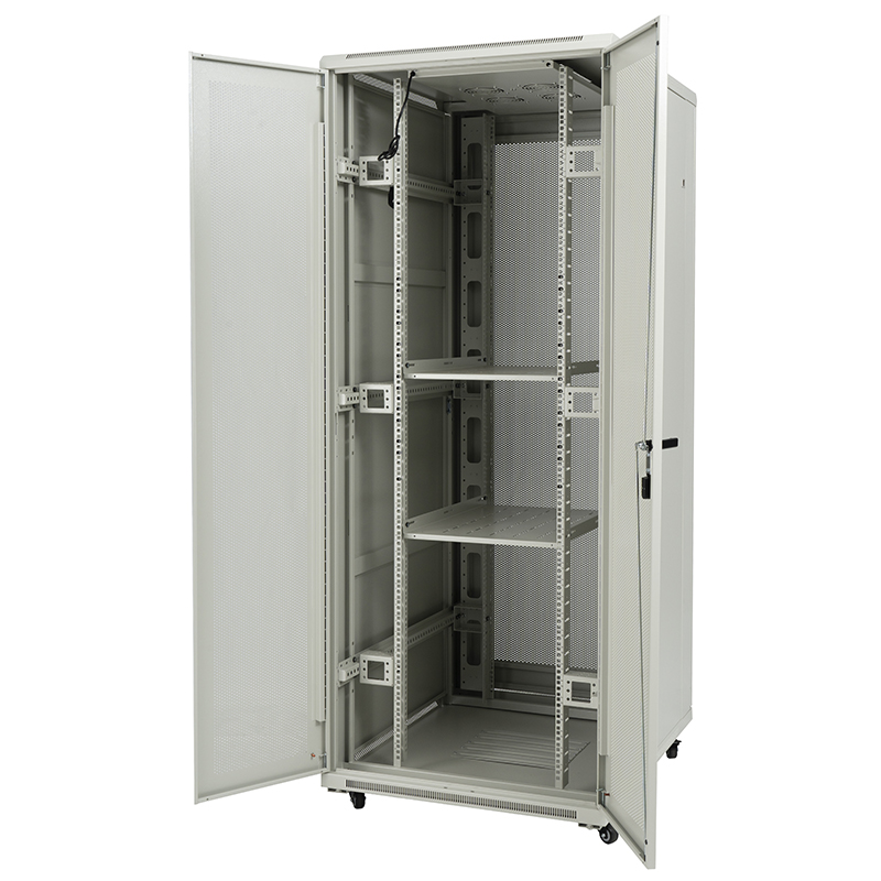 Server-Rack-Schrank vorne perforierte Einzeltür/Rückseite perforierte Doppeltür 18U-42U grau