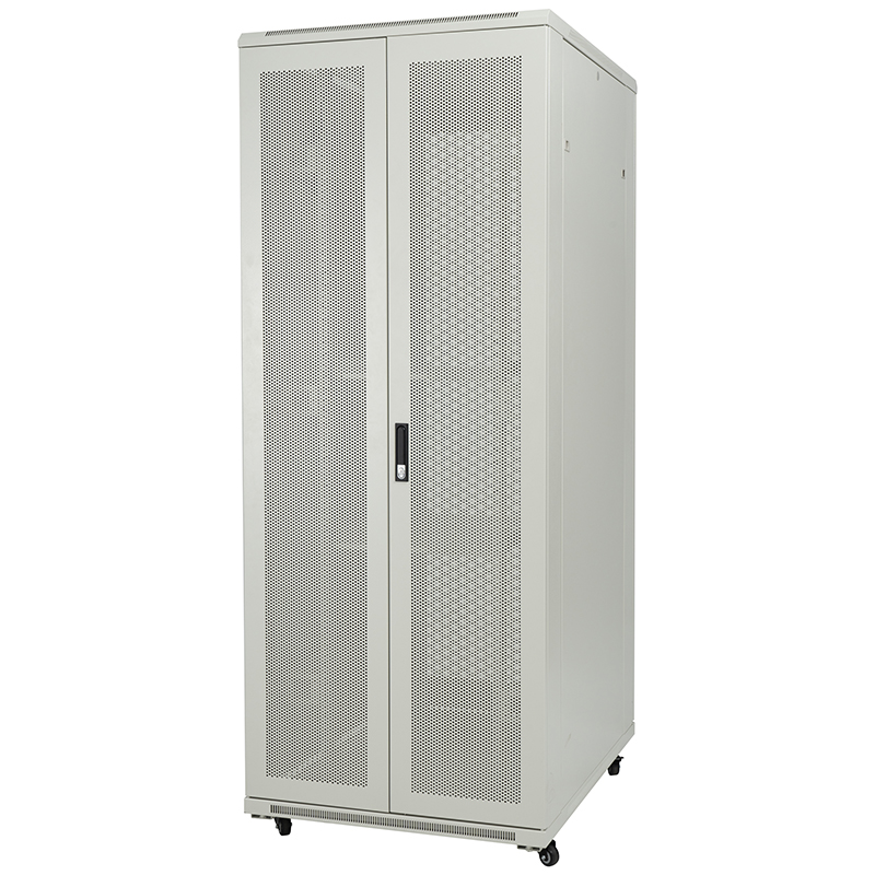 Server-Rack-Schrank vorne perforierte Einzeltür/Rückseite perforierte Doppeltür 18U-42U grau