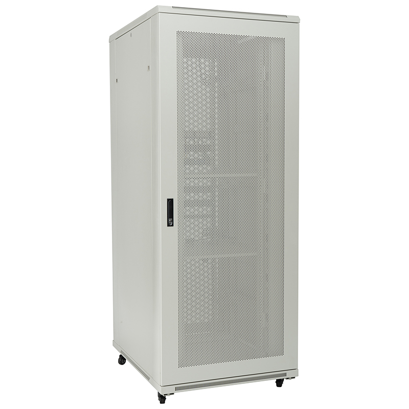 Server-Rack-Schrank vorne perforierte Einzeltür/Rückseite perforierte Doppeltür 18U-42U grau